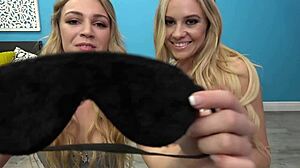 Sexy blonde amateur caught masturbating at work, gets cumshot on her big tits