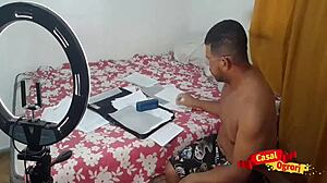 helping stepfather at office turns into unexpected intimate moment.