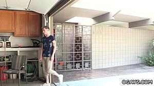 gay twink deepthroats monster cock then gets assfucked in the garage 😈