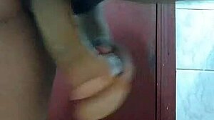 wife masturbating her pussy in the bathroom