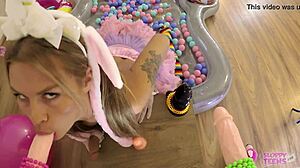 The huge boobs milf in cosplay rough fucks zlata shine in the pool, deepthroat and missionary.