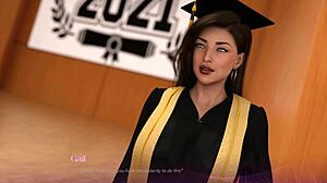 オフィスの雰囲気で3Dカートゥーンセックスと振動おもちゃがワイルドに。蒸し暑いアクションで大きいおっぱいが揺れる！