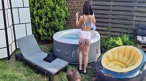 Jadilica's Backstage Outdoor Anal Masturbation Show