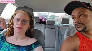 Locked in Car with Stranger for Intense Interracial Creampie and Oral Action