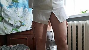 Patient licks doctor's ass for certificate, then anal orgasm.