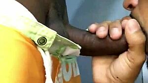 i'm this gay guy getting a big black cock blowjob from amateur, ends with facial