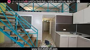 Sexy Blonde Teen Elena Muze Gives Handjob To Big Black Cock