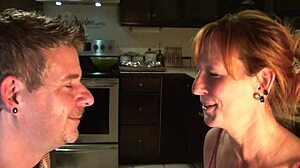 cute loving couple shares moments in the kitchen with redhead canadian vibes 😊