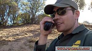 Cop fucks teen outdoors