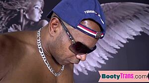 Roundbooty Trans Latina Twerks Before Blowing Black Cock