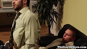 Office hunks dive into hardcore anal action