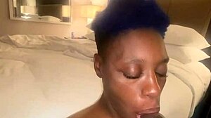 Ebony deepthroats big black cock