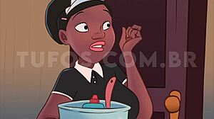 hot brazilian maid stops work to fuck broom 🍆