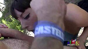 hot teen 18+ager sucking dick in a public park