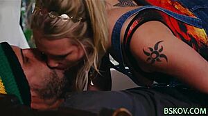 Hot Blonde Babe Pornstar Sucks Monster Cock Outdoor Interracial Blowjob