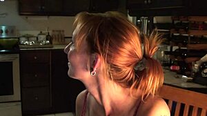 cute loving couple shares moments in the kitchen with redhead canadian vibes 😊