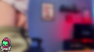 Obedient maid sucks boss and gets cum on face.