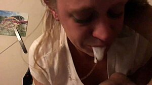 Surprise Mouth Cum Sperm Dripping From Lips