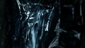 Classy European Babe Tugs Gloryhole Cock for Solo Bukkake