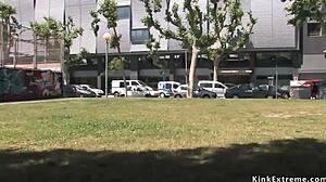 I'm Handcuffed Blonde Suckin Dicks Outdoor in Bondage