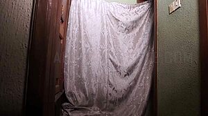 Intimate moment in the closet