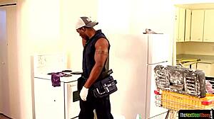 sixpack hunk stroking his black dick