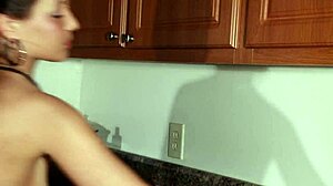 Christina lucci masturbates with dildo in kitchen intensely