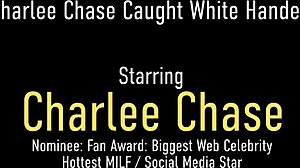 Sexy Milf Charlee Chase Rides Cock While Using Hitachi Vibrator, Cum on Tits