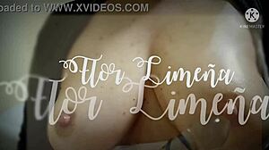 Flor limeña plays with her tits.