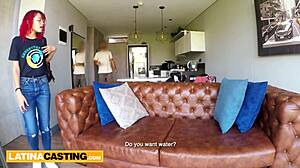 Redhead Latina's wet pussy pounded hard!