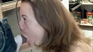 Clothed French slut in black satin dress fucked doggystyle