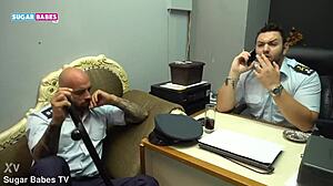 Sugarbabestv features greek fake police threesome with blowjob