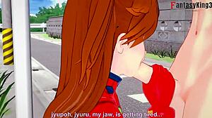 Asuka langley soryu having sex blowjob and fucking pov neo genesis evangelion