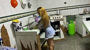 Hijastro Catches Madrastra Stretching For Yoga