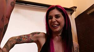 Inked redhead babe gets fucked deeply outdoors