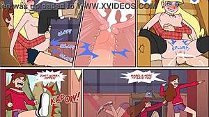 threesome anime with blonde characters licking big tits