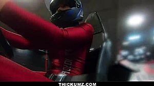 Brooklyn Gray Gags On Cock After Race