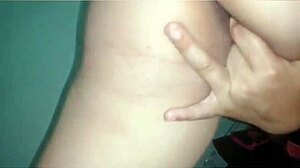 Colegiala masturbates for her boyfriend, showing big tits and ass!