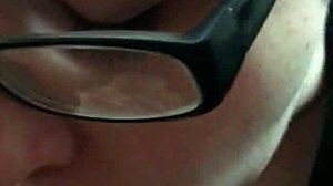 Close up lipstick blowjob on big black cock