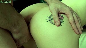 hot blonde gets fucked doggystyle, cum on fingers stretching tight hole 😏