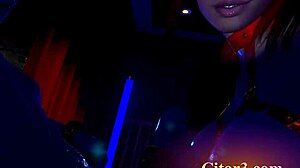 In Citor3 VR game, femdom mistress in latex gives handjob leading to cum in mouth twice