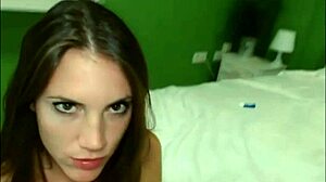 My oily girlfriend gives a hot blowjob on webcam