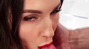 Hot brunette play ass sex toy and suck big dick - merry christmas
