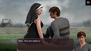 Petite girl sucks cock intensely in cartoon