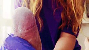 asmr masturbation in gloves leads to lots of cum 😏