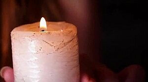 brunette clara d solo masturbating with wax on her natural tits