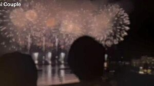 After Watching Fireworks, She Gives Handjob in Yukata Leading to Massive Cumshot