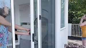 Lesbian milf gets tribbed before getting lick