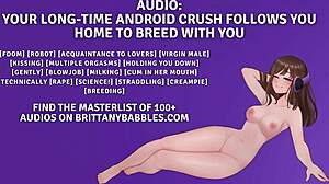 your long-time android crush follows you home to breed with lactating creampie and moaning.