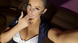 Blonde russian femdom gives jerk off instructions